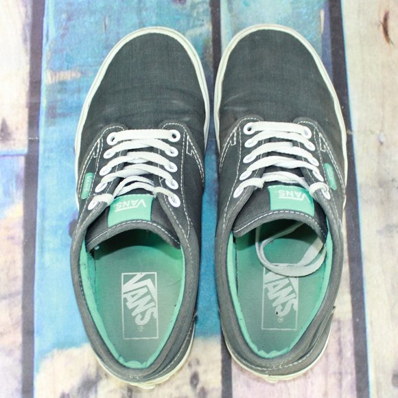 Vans Gray Canvas Tennis Shoes Low Top Lace-up Sneakers Shoe Size 9 - Picture 6 of 9